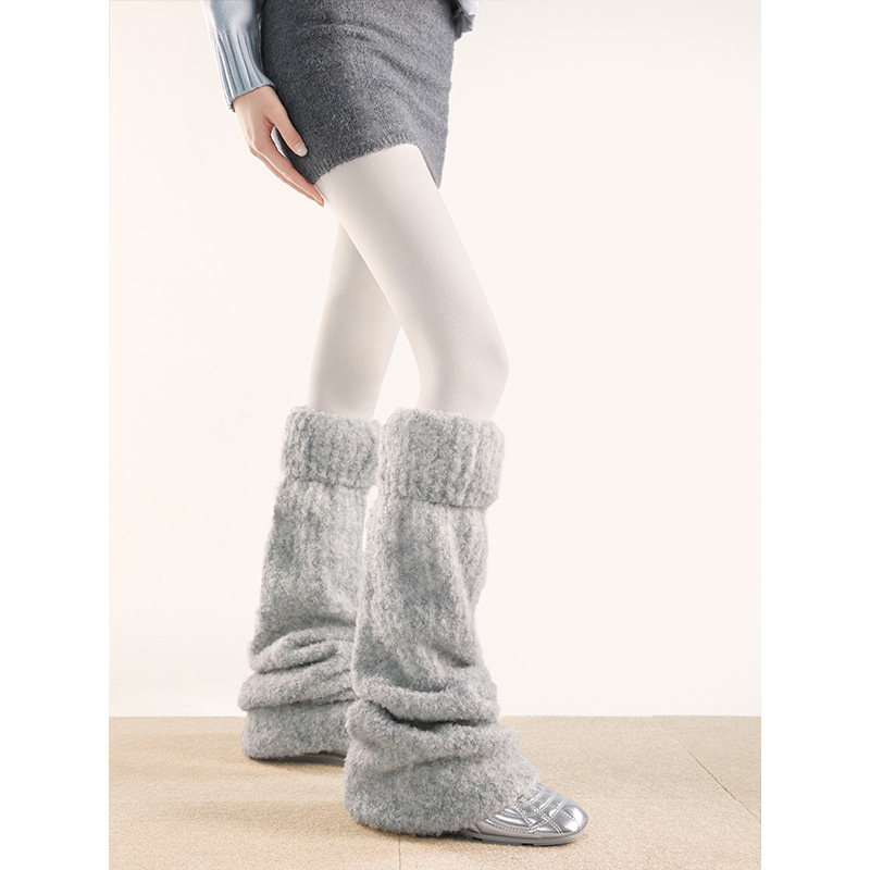 抵达一楼加长加厚秋冬过膝堆堆袜套灰色百搭简约纯色廓形腿套防滑,淘宝优惠券,粉丝福利购,淘宝优惠卷