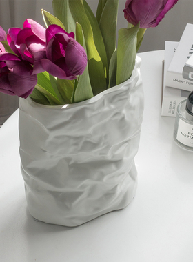 简约现代风褶皱纸袋低温民宿摆件