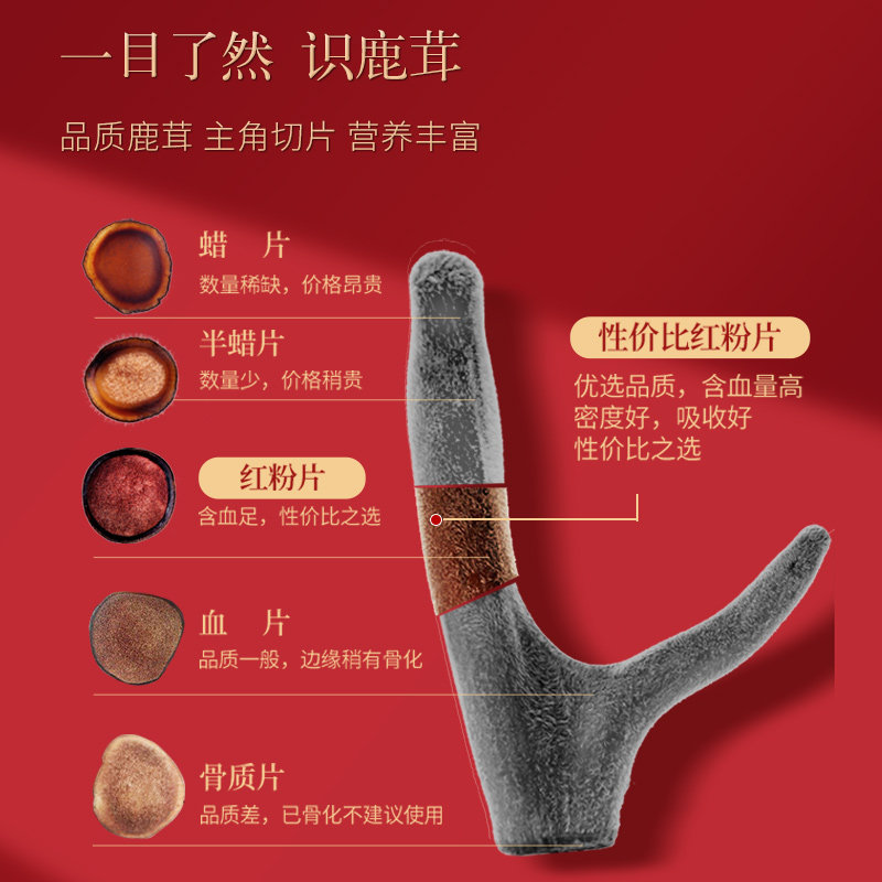 北京同仁堂健康青源堂牌正品干鹿茸 阿里健康大药房鹿茸片