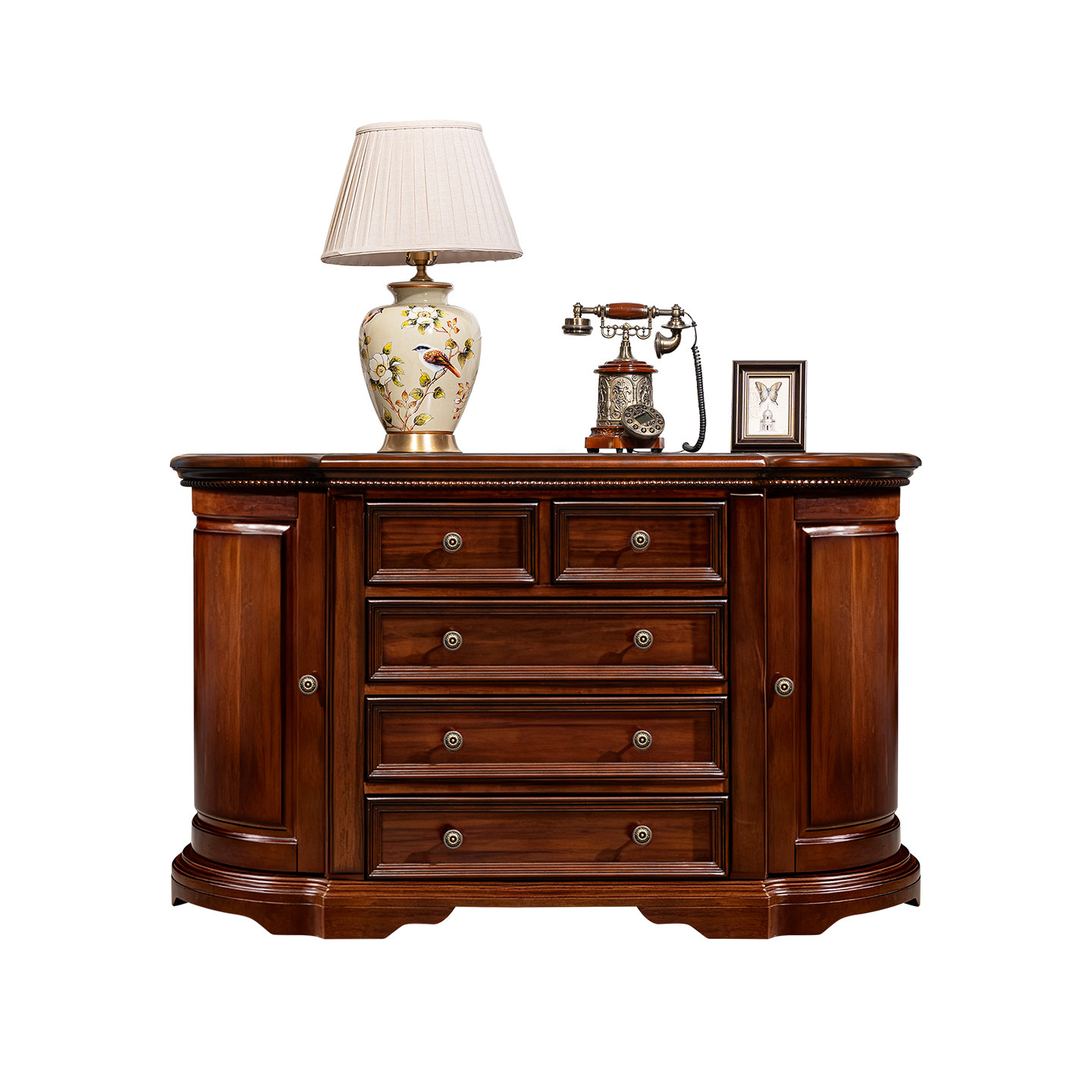 圣蒂伯爵美式全实木客厅多功能玄关柜半圆靠墙玄关桌入户带抽斗柜,淘宝优惠券,粉丝福利购,淘宝优惠卷