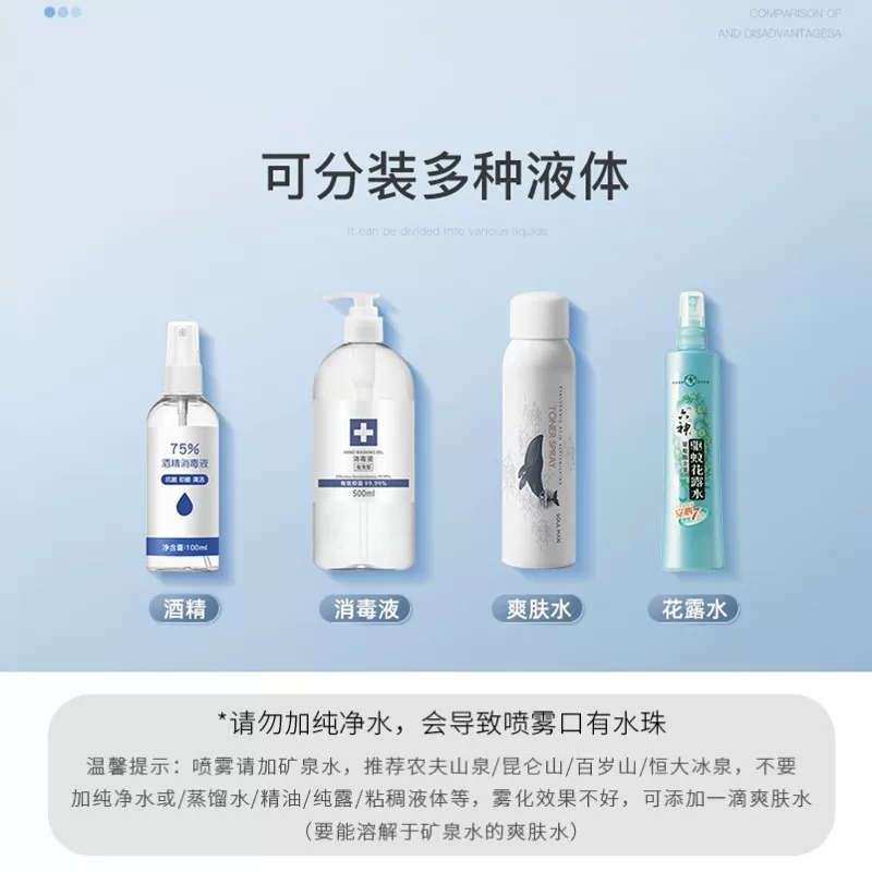 Moisturizing sprayer for face, lotion, handheld spray for traveling