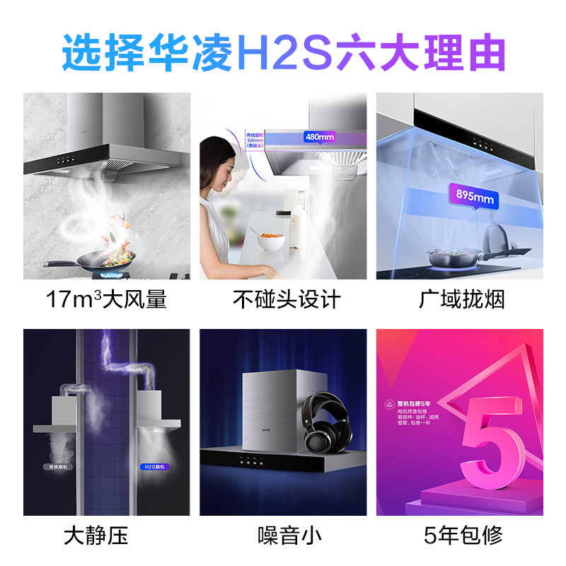美的华凌顶吸式大吸力欧式油烟机 华凌厨卫油烟机