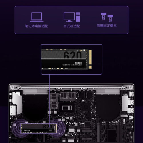 雷克沙NM620 M.2固态硬盘1T 512g台式机Nvme硬盘2T笔记本电脑SSD - 图3