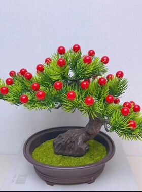 鸿运当头迎客松招财摆件家居酒柜客厅装饰新年店铺摇钱树开业礼品