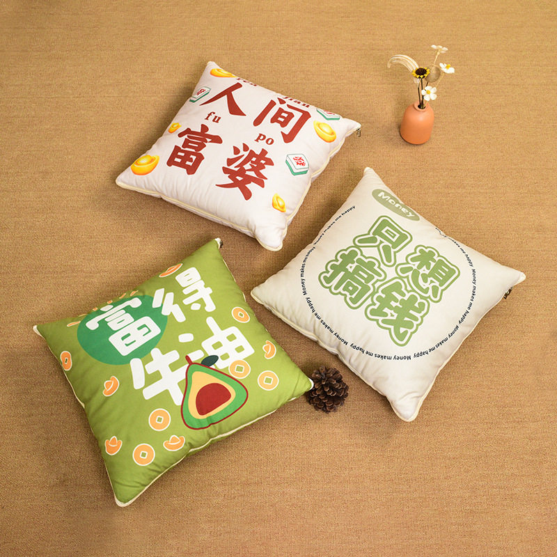 文字抱枕被子两用二合一加绒加厚冬季床头汽车办公午睡靠垫枕背,淘宝优惠券,粉丝福利购,淘宝优惠卷