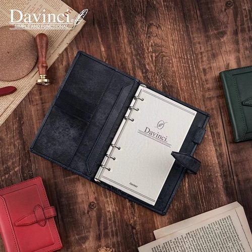 【差生新品】日本Davinci达芬奇Roroma肉肉马牛皮活页手帐本日程 - 图0