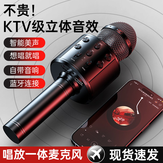 Children's wireless national karaoke microphone audio integrated Bluetooth microphone home dedicated TV singing ktv artifact voice changer