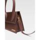 Jacquemus women's luggage leather reinforced handle hot sale women's bag magnetic flip opening and closing men's bag daily commuting