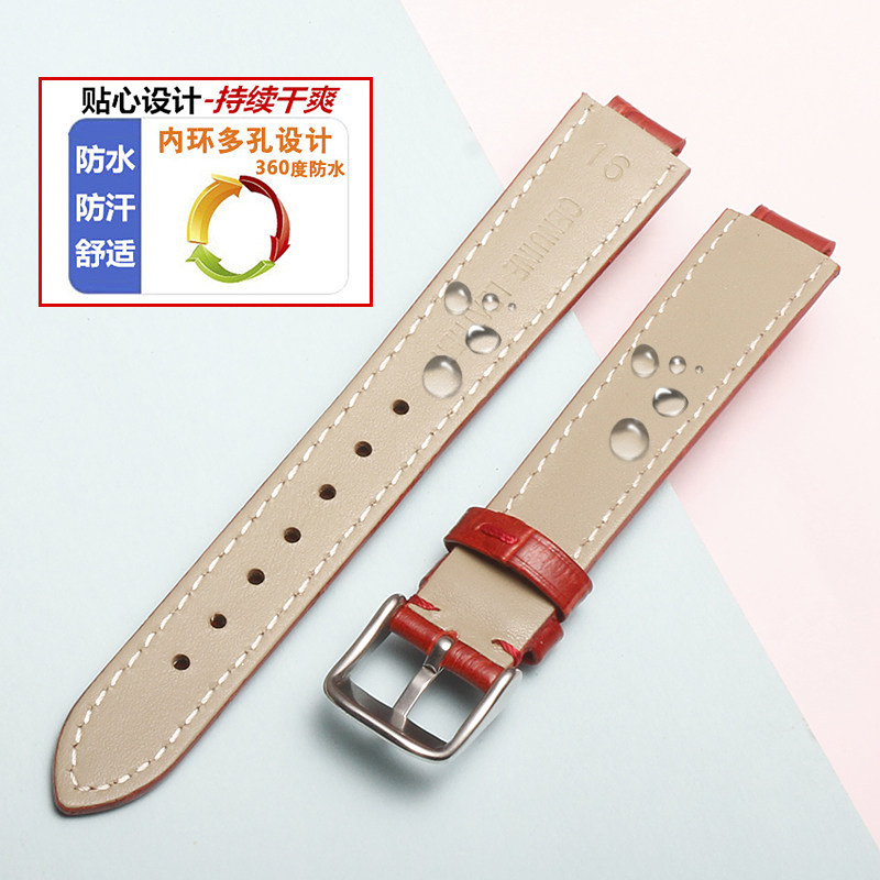 凸口牛皮代用sheen卡西欧链手表带 缔缇尼配件