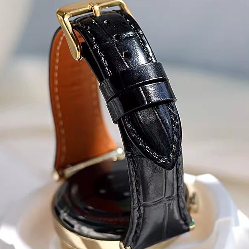 亮光酒红真皮表带适用华为GT5/4手表watch4/pro智能表带男女 - 图1