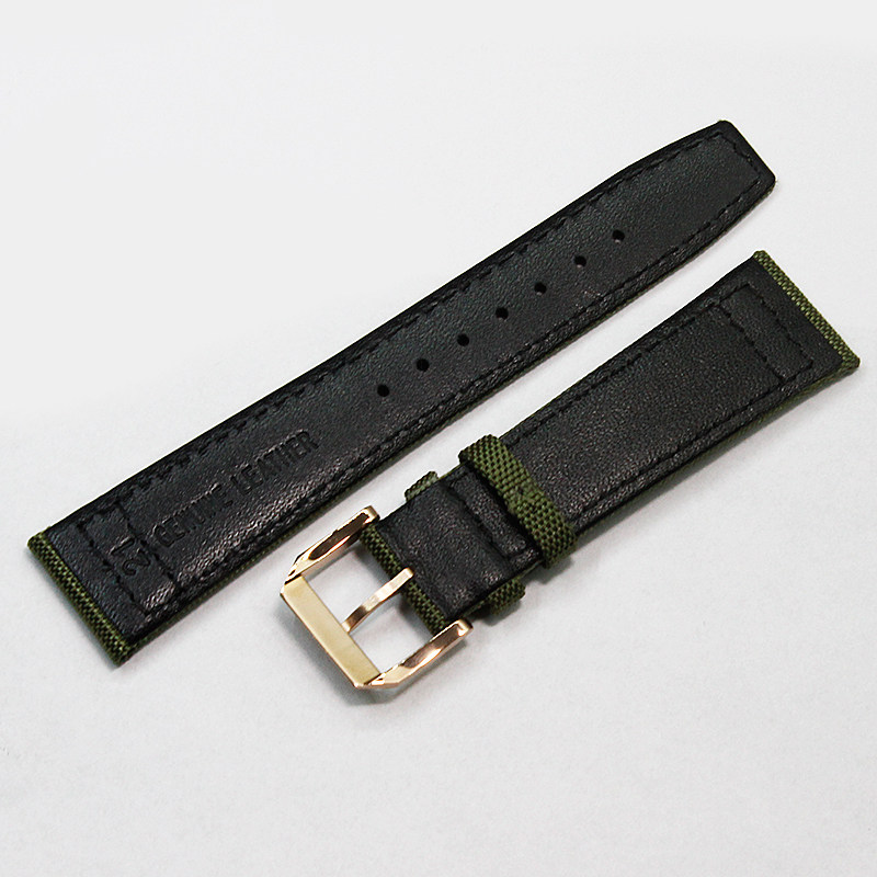 尼龙帆布适配万国飞行员男黑手表带 缔缇尼配件