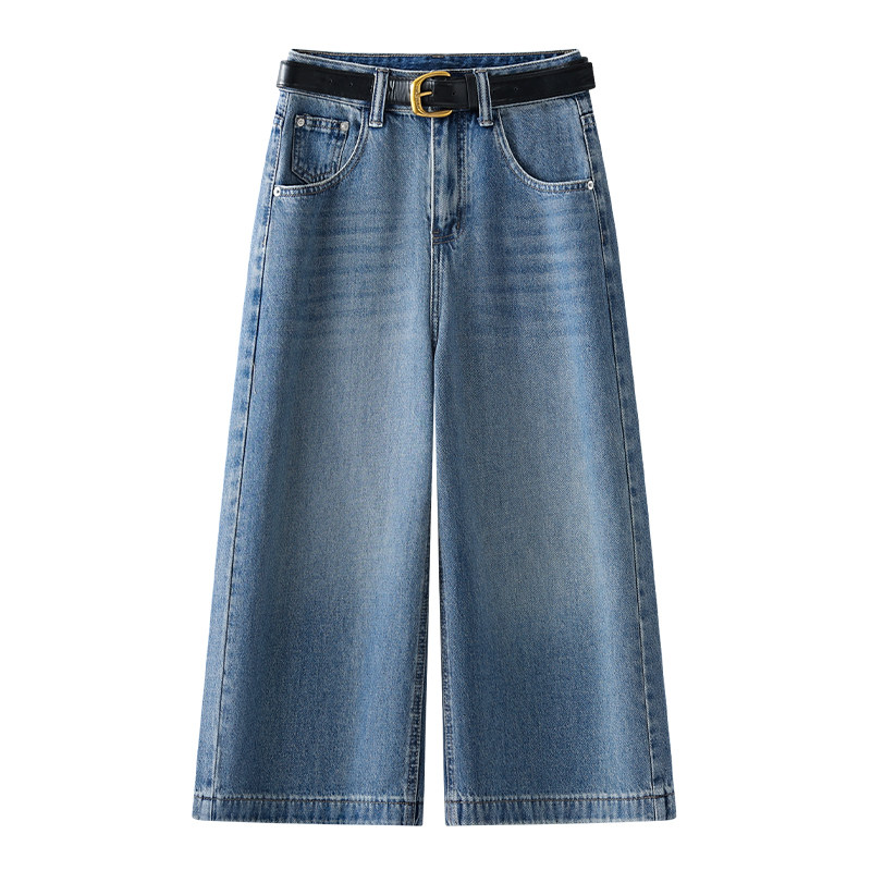 宽松新款高腰显瘦时尚小个子阔腿裤夏季简约港味牛仔裤女七分裤,淘宝优惠券,粉丝福利购,淘宝优惠卷