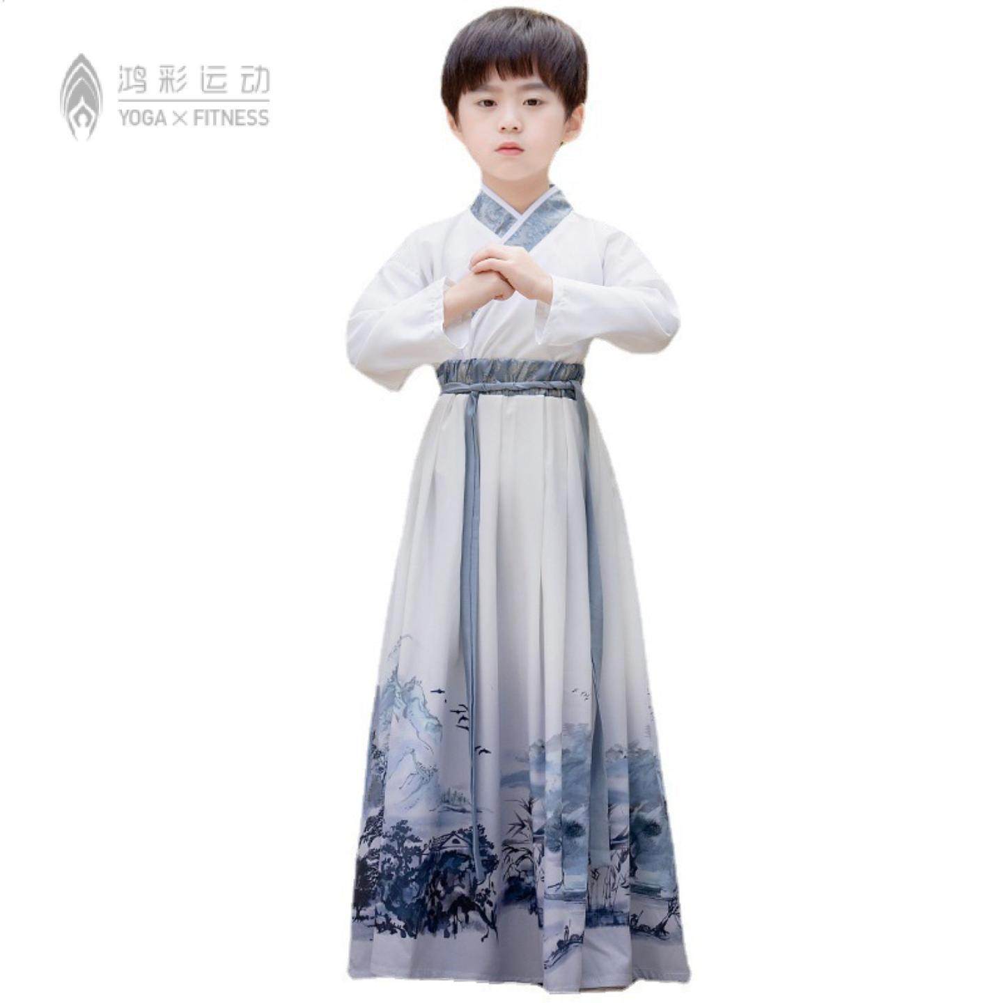 儿童古装汉服国学服男童女童书童小学生国学服装开笔礼朗诵演出服,淘宝优惠券,粉丝福利购,淘宝优惠卷