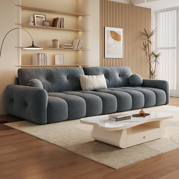 ຮູບແບບສີຄີມຝຣັ່ງທີ່ເປັນມິດກັບຜິວຫນັງແລະ sofa velvet ອ່ອນຂອງເດັກນ້ອຍທີ່ທັນສະໄຫມແບບງ່າຍດາຍອາພາດເມັນຂະຫນາດນ້ອຍຫ້ອງດໍາລົງຊີວິດປະສົມປະສານ sofa ຊື່