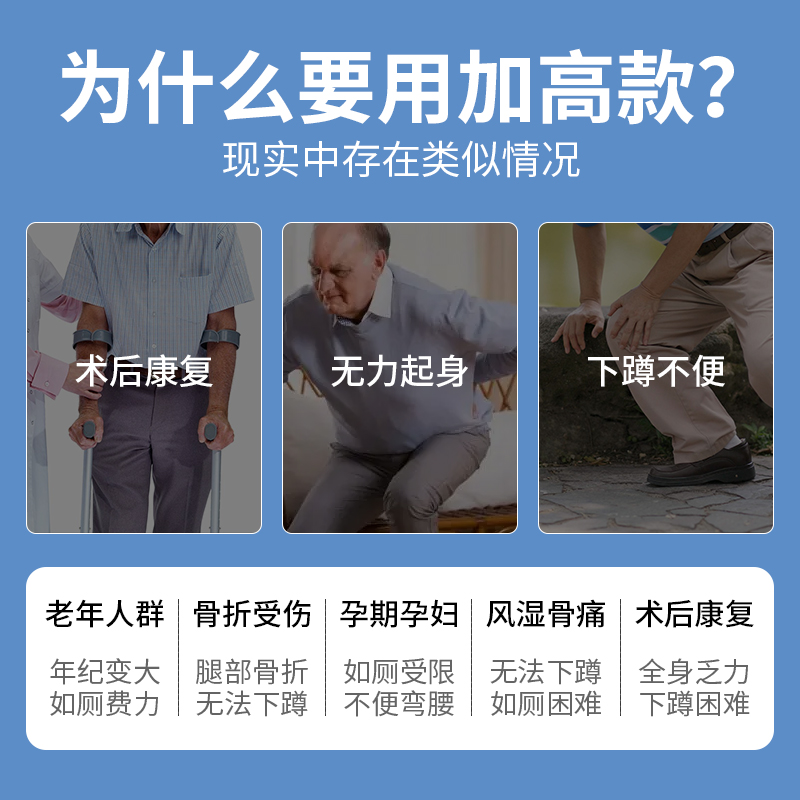 老年人坐便椅可调节高度病股骨术后残疾人坐便器凳子移动马桶厕所 - 图0