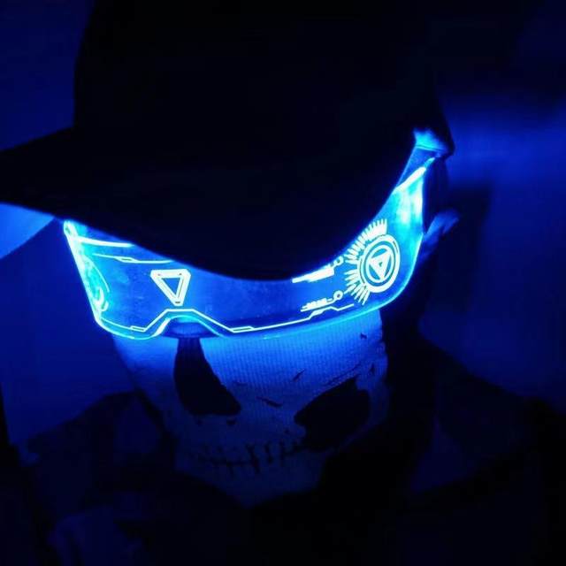 Children's glowing glasses color change and luminous technology sense futuristic glasses street dance performance accessories trendy and fashionable LEDLl