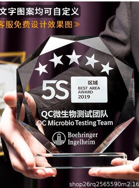 水晶奖杯奖牌创意奖杯授权牌年会优秀员工颁奖纪念奖杯冠亚季比赛