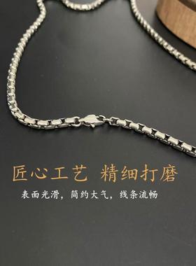 纯钛项链金属防敏男女毛衣链配饰3.5mm纯钛蛇骨韩版圆珍珠链