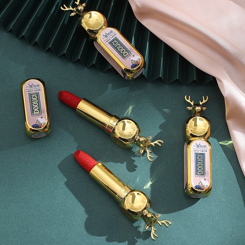 口红套装一鹿有你情人节创意国风滋润易上色雕花初学者唇膏礼盒装 - 图1