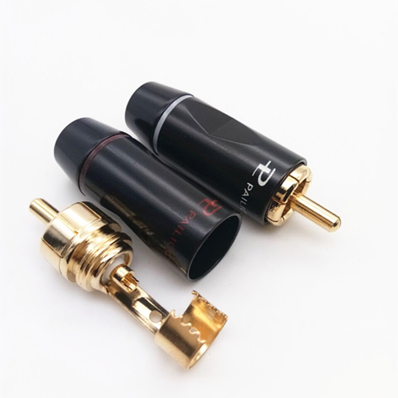 4pcs / set Budweiser RCA pure copper gd-plated plug coaxia - 图0