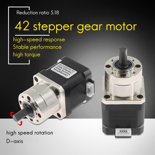 42 Planetary Stepper Gear Motor 17HS4401S-PG518 H40mm 5.18 R - 图1