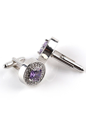 Luxury High-grade jewelry Men's White Purple Enamel Crystal
