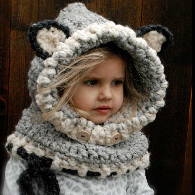 Fox Hat Autumn And Winter Children	s Wo Knitted Hat Hand-图0