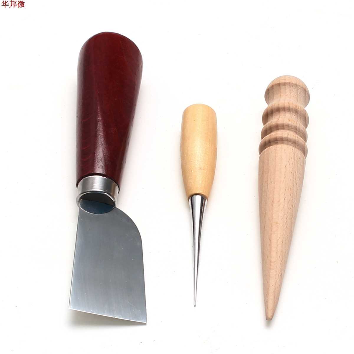 18Pcs Leather Craft Punch Tools Kit Hand Sewing Tool Stitchi-图1