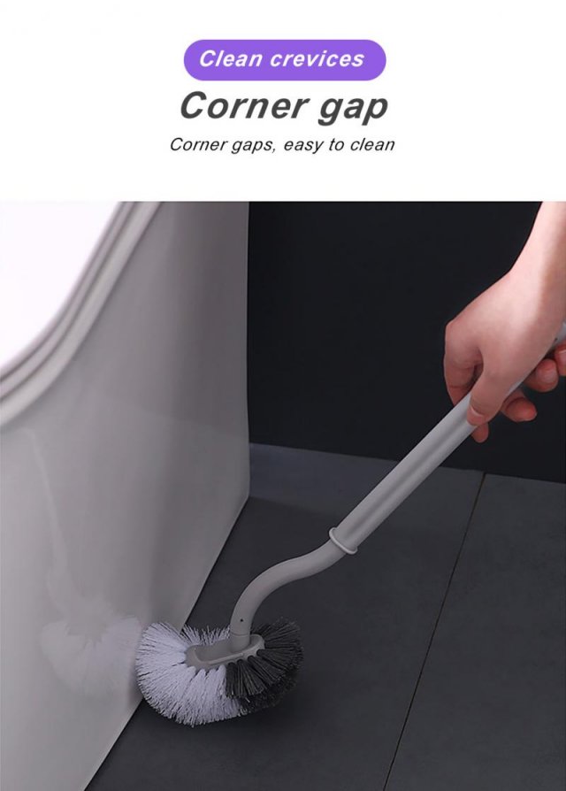 Soft Bristles Toilet Brush Wall-mounted Long Handle Toilet C - 图3