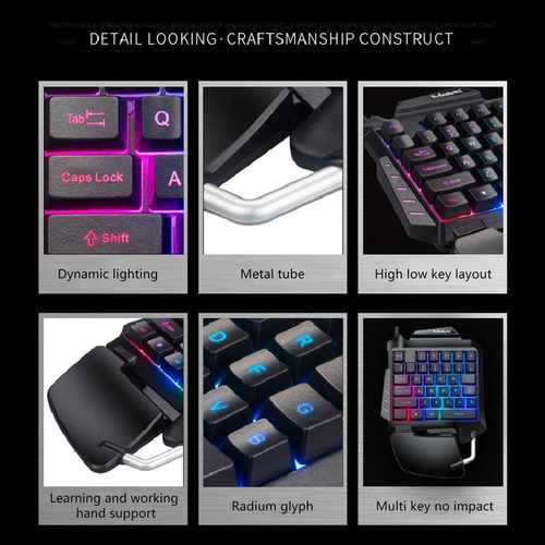 One Hand Mechanical Gaming Keyboard RGB Backlit Portable Min - 图3