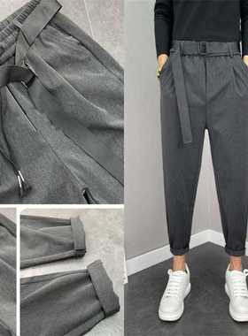 Autumn And Winter Men's Wide Leg Pants Small Foot Slim Fit N