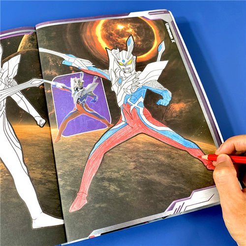 赛罗奥特曼卡通画画本涂色书4儿童图画本填色绘画6男孩益智玩具78 - 图0
