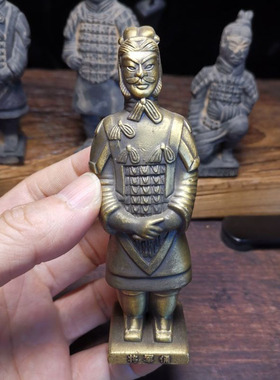 兵马俑陶俑五件套黑色泥俑秦俑