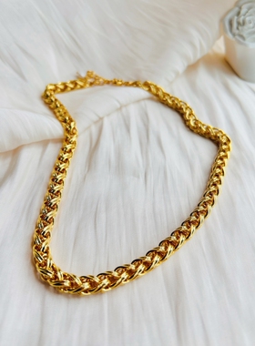 金色粗链条高级感小众设计项链