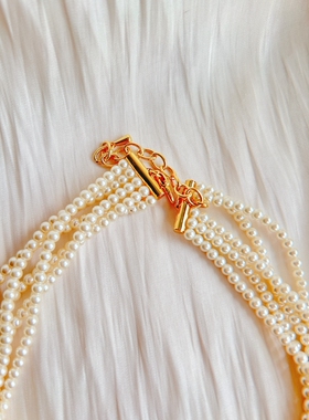 多层叠戴珍珠女中古款项链