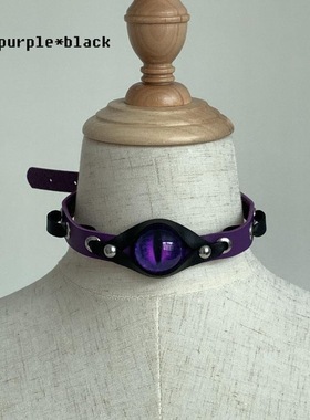 manjusaka 辣妹紫瞳项圈亚文化小众皮质手工原创紫色 CHOKER