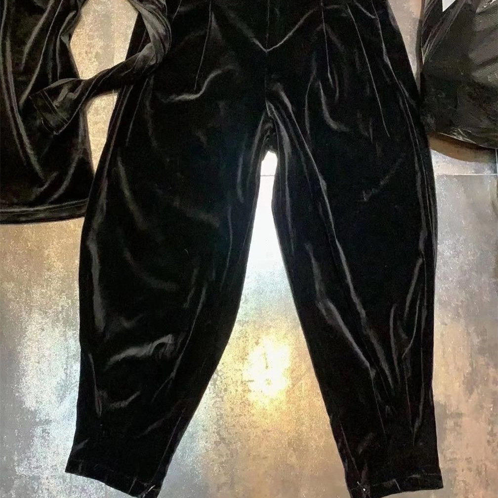 2025年冬季金丝绒小脚哈伦裤女秋冬新款高腰显瘦韩版黑色女款裤子,淘宝优惠券,粉丝福利购,淘宝优惠卷