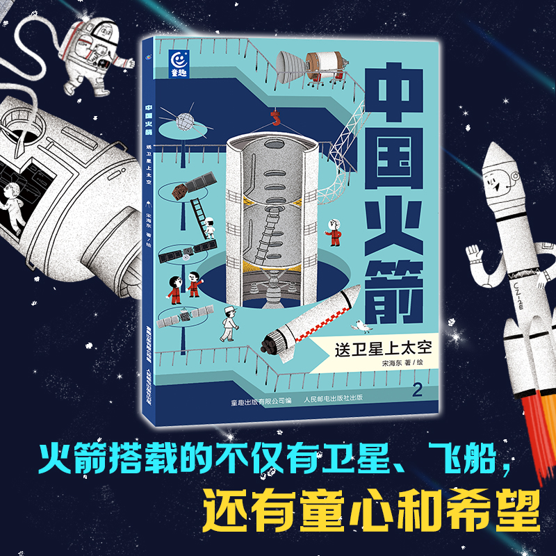 中国火箭 全套5册 3-6岁火箭主题绘本儿童课外阅读科普百科航空航天探秘宇航员星球科学知识启蒙益智太空立体书籍 正版