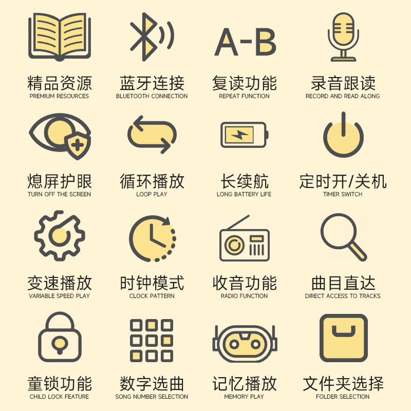 磨耳朵英语神器中小学英文听力学习机儿童启蒙听读早教故事播放机