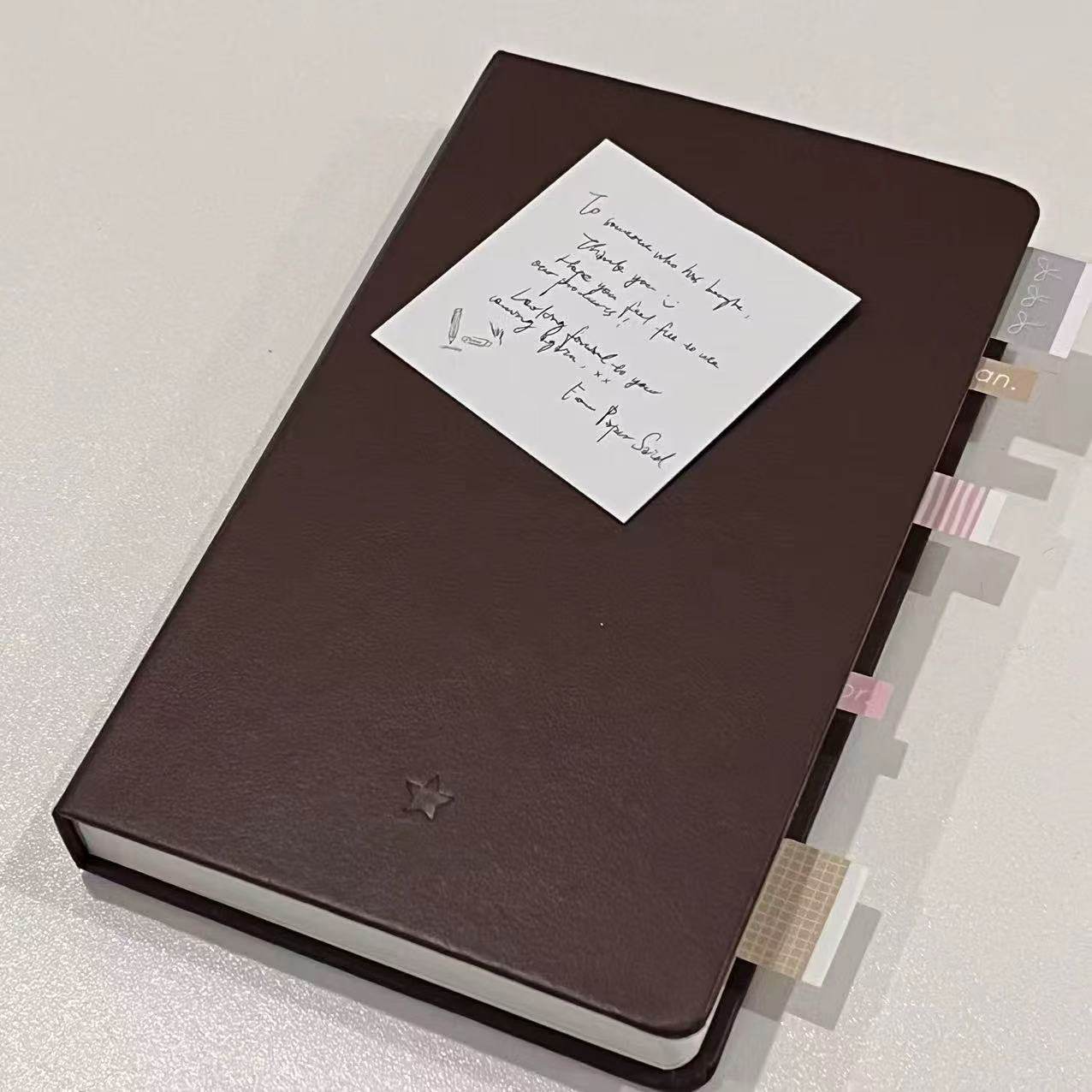 小红书同款咖色星星A6硬壳手账本学生ins简约高颜值加厚日记本子,淘宝优惠券,粉丝福利购,淘宝优惠卷