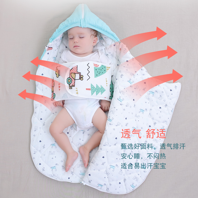 喜卡缇母婴旗舰店新生婴儿抱被秋冬加厚款防惊跳襁褓初生宝宝用品春秋外出冬季包被1