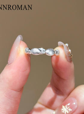 LYNNROMAN小众碎冰冰开口戒指