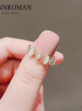 lynnroman日系夏季仿猫眼戒指