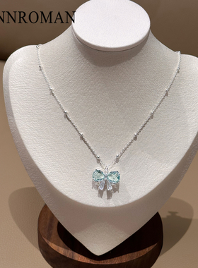 冰透蝴蝶结项链女款2026新款