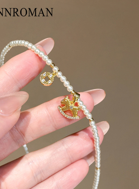 珍珠木马项链女高级感轻奢