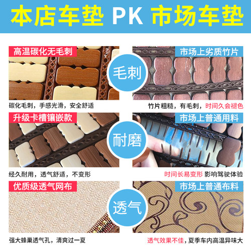 汽车坐垫夏季竹片凉垫竹凉席夏天通风透气小车单片货车内座垫通用 - 图1
