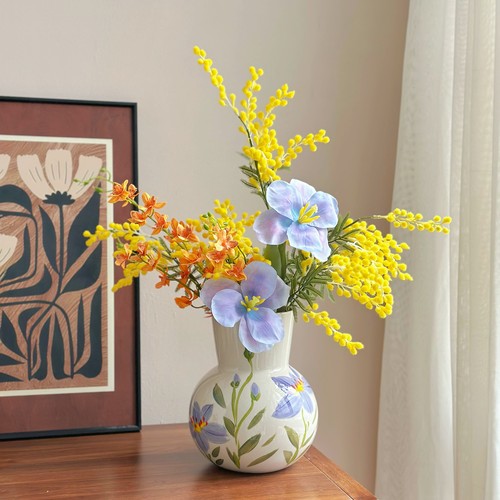 景德镇陶瓷手绘花瓶简约现代干花鲜花水培餐桌花器家居装饰品摆件 - 图0