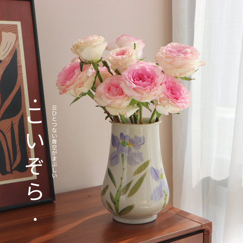 景德镇陶瓷手绘花瓶简约现代干花鲜花水培餐桌花器家居装饰品摆件 - 图2