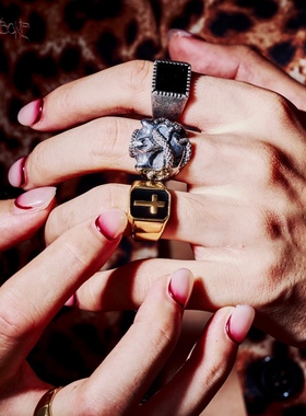 黑骨BLACKBONE777TripleSeven哥特暗黑金蛇银蛇骷髅十字钛钢锆石