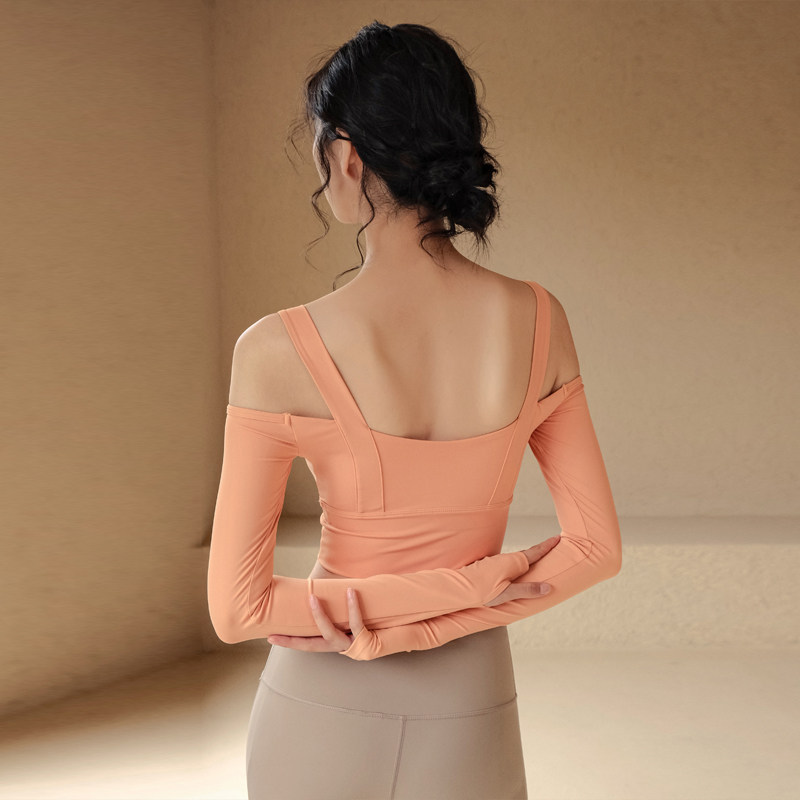 带胸垫裸感瑜伽服女性感紧身运动上衣长袖t恤专业高端跑步健身服,淘宝优惠券,粉丝福利购,淘宝优惠卷
